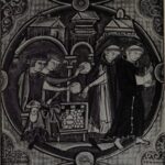 Dominico y franciscano rechazando ofrendas de usureros – Biblia moralizada (París, ca. 1250).